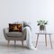 Cat Reading Cozy Library Design by Michael David Ward Throw Pillow